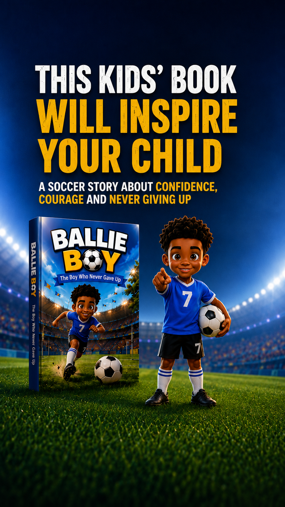 The Ballie Boy digital kids' book shown on a tablet